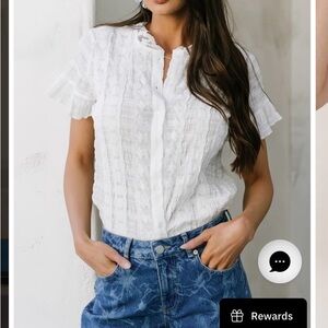 Baltic Born Zara lace top white short sleeve blouse